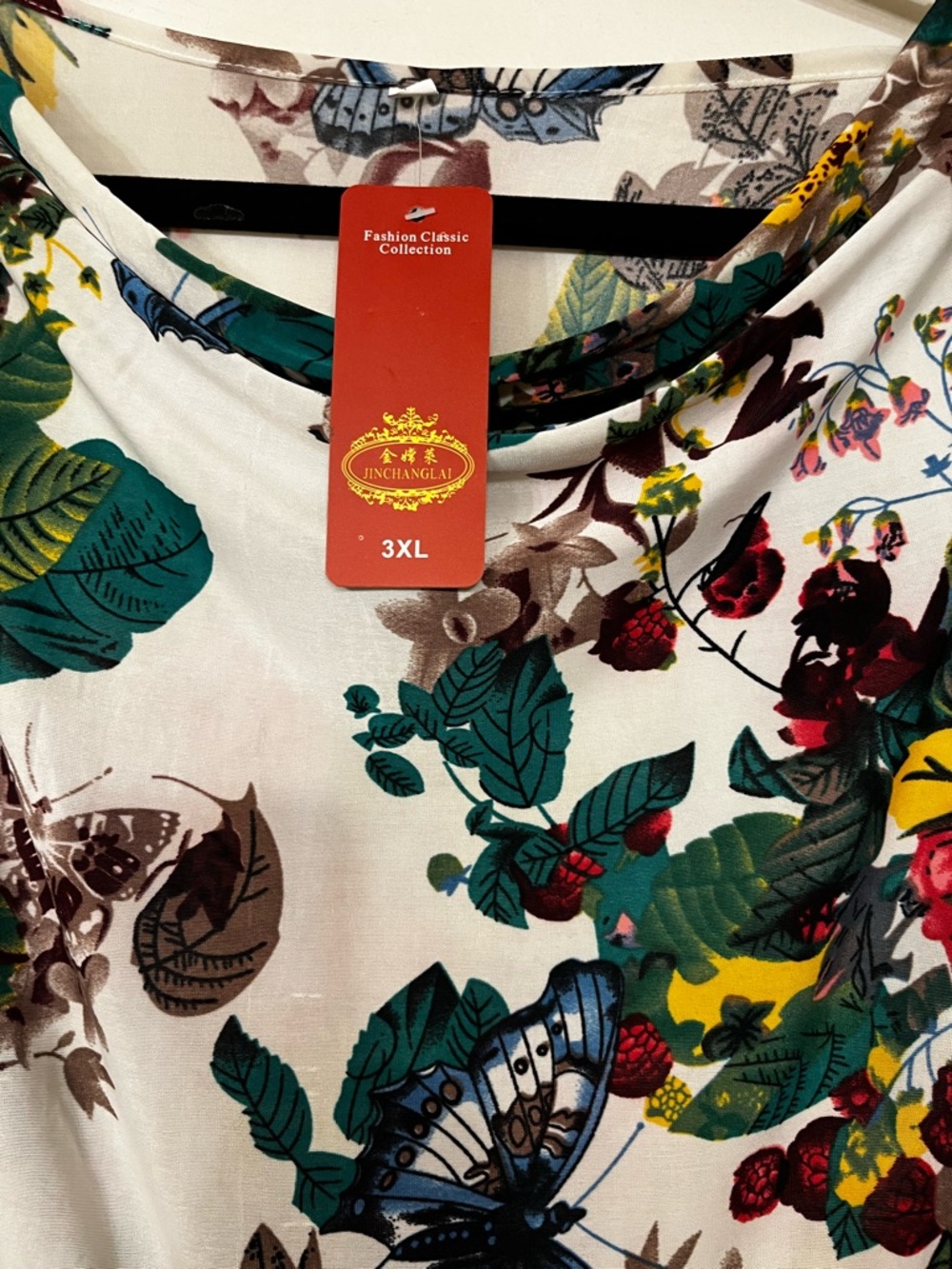 Floral Cowl Neck Fit-and-Flare Dress in Ivory and Multicolor - Picture 4 of 5